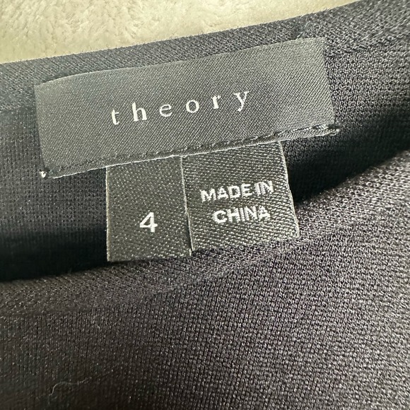 Theory Dress Womens 4 Black Gray Wool Blend Nalani Long Sleeve Stretch Retro - Picture 8 of 13